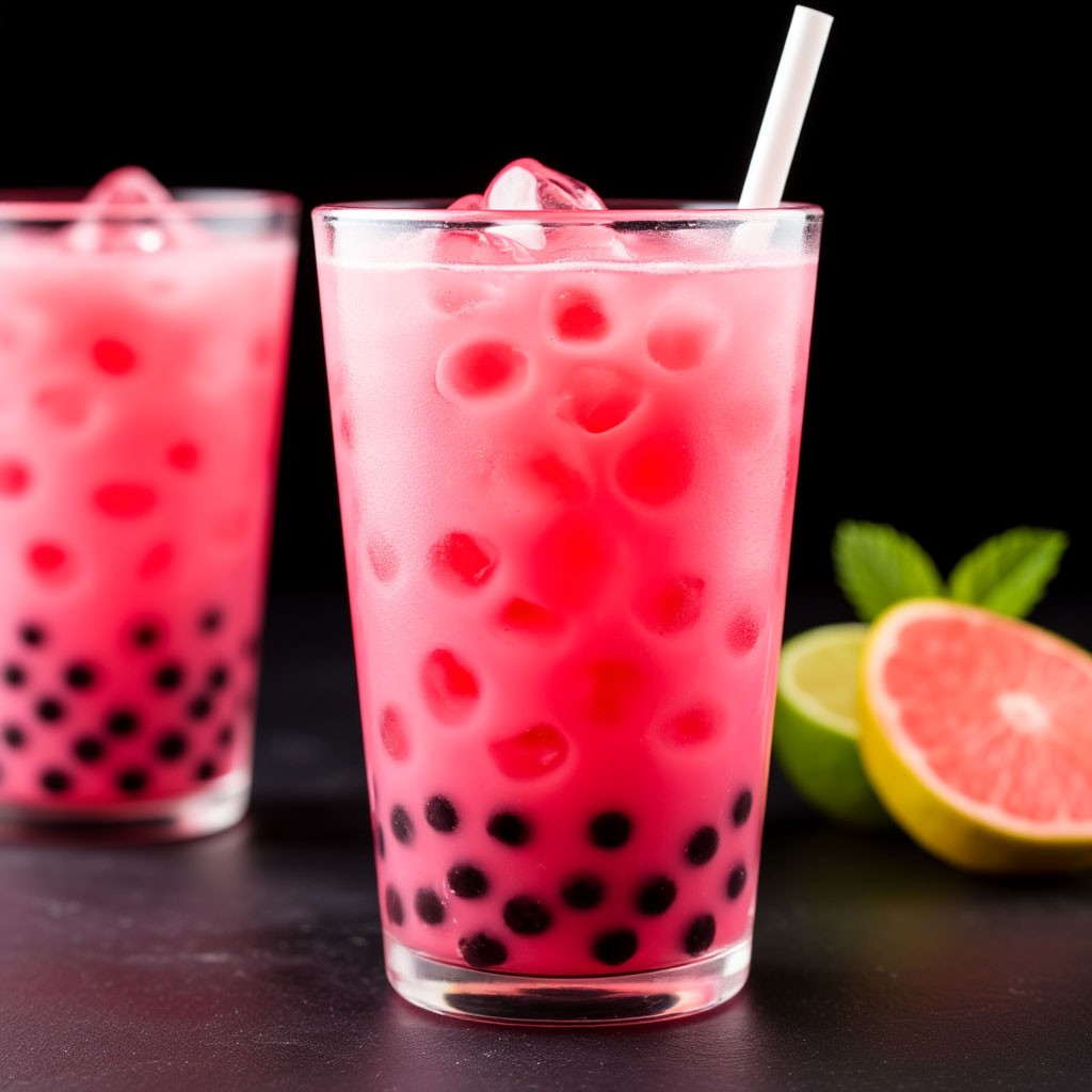 Bubble tea Малина с маракуйей.