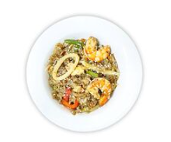 Рис с морепродуктами под соусом терияки
