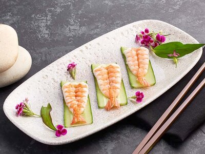 Сашими с тигровыми креветками