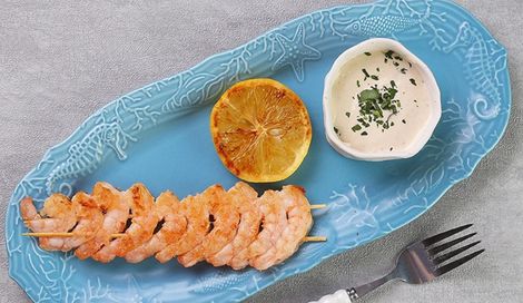 Шашлычок из креветок-гриль