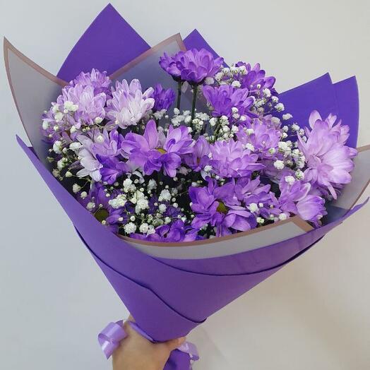 Букет хризантем Сирень