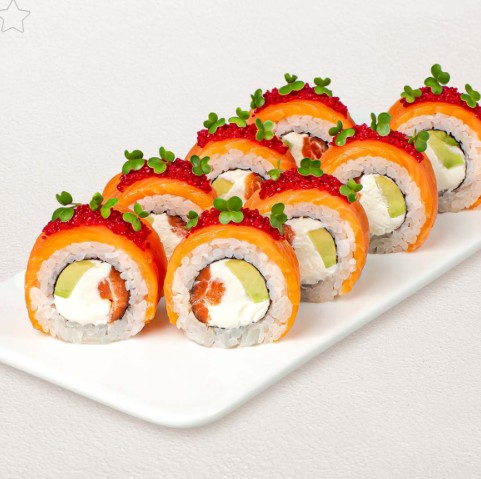 Ролл Филадельфия Прайм с двойным лососем