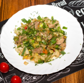Свинина рубленная с овощами