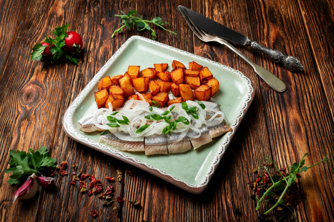 Сельдь с гарниром