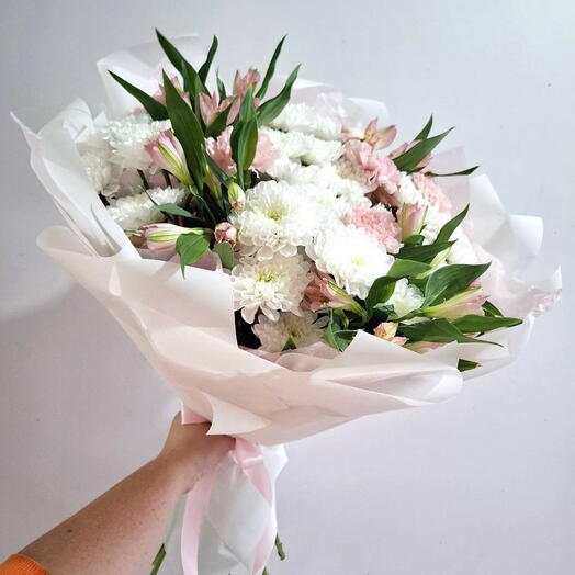 Букет «Вечная любовь» из хризантем