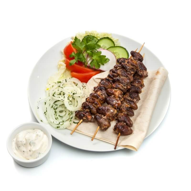 Шашлык из куриных сердечек