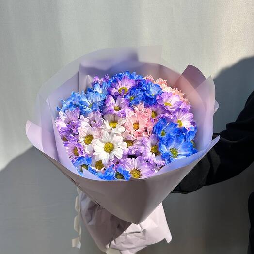 Букет из Радужных хризантем