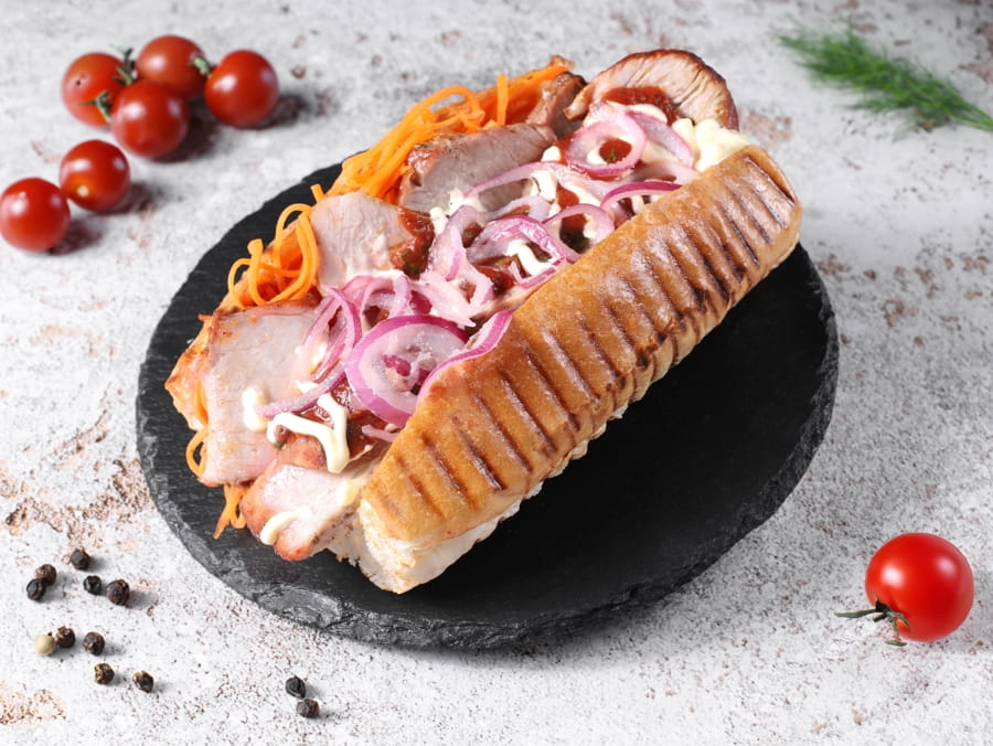 Хот дог с мясом
