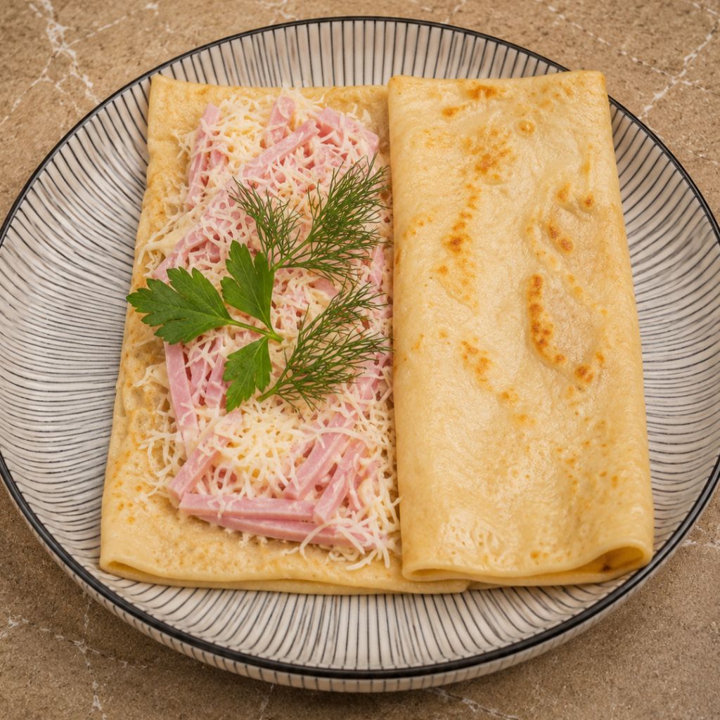 Блин ветчина, сыр