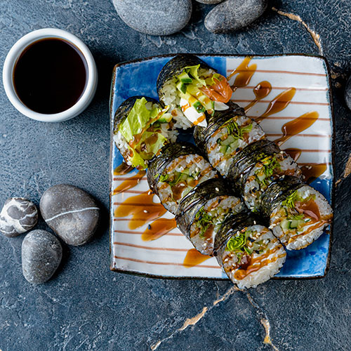 Кимпаб с лососем 