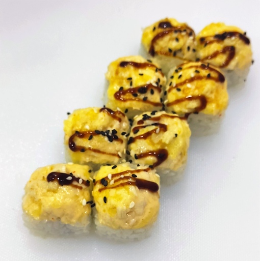 Запеченный с беконом и курицей