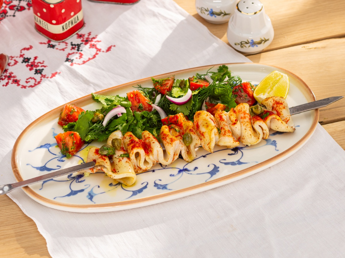 Шашлык из кальмара
