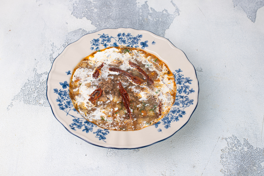 Тосканский суп с говяжьим фаршем и фасолью