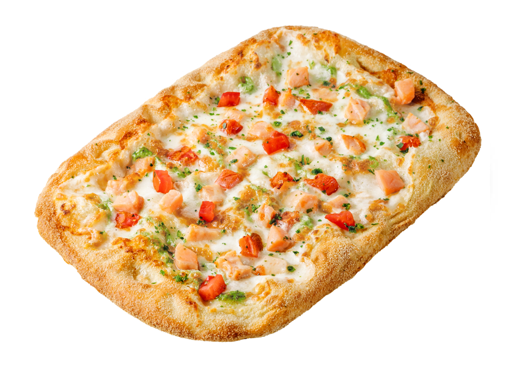 Пицца с лососем и соусом песто Римское