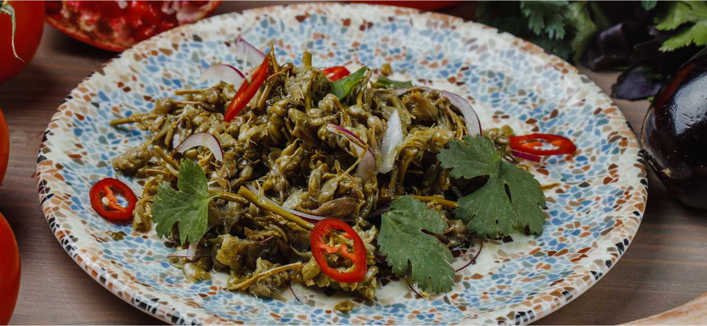 Маринованные джонджоли с маслом из Кахетии (Грузия)