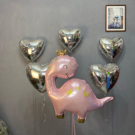 Динозаврик розовый