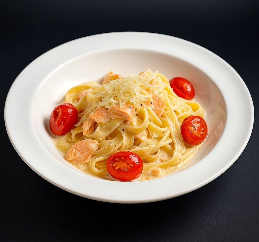 Паста Тальятелле с сёмгой