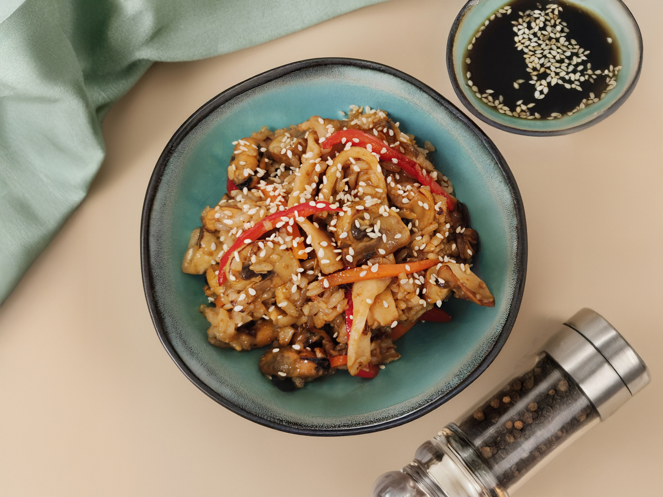 Тяхан с морепродуктами