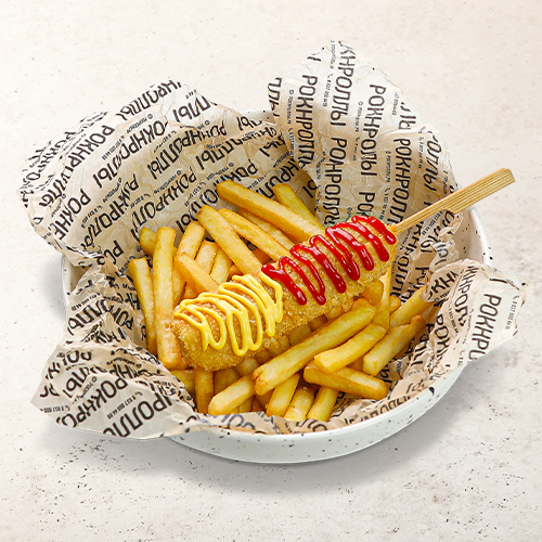 Корндог с картофелем фри