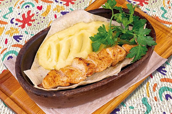 Куриный шашлычок с картофельным пюре