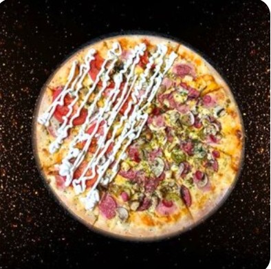 Пицца 50/50 Карбонара и Мясная