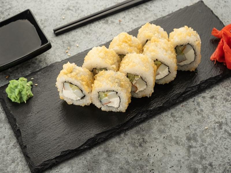 Хрустящий с копченым кальмаром