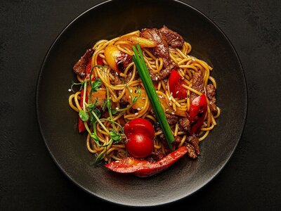 Лапша с говядиной 