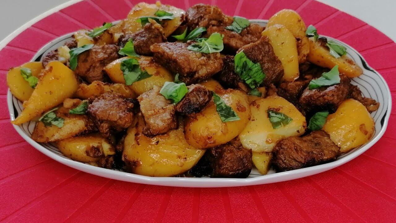 Свинина жаренная с картофелем, 250