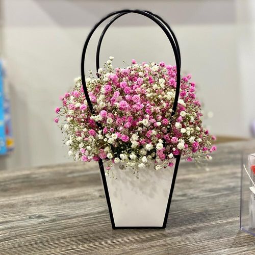 Букет из Гипсофилы в сумочке (к1835)