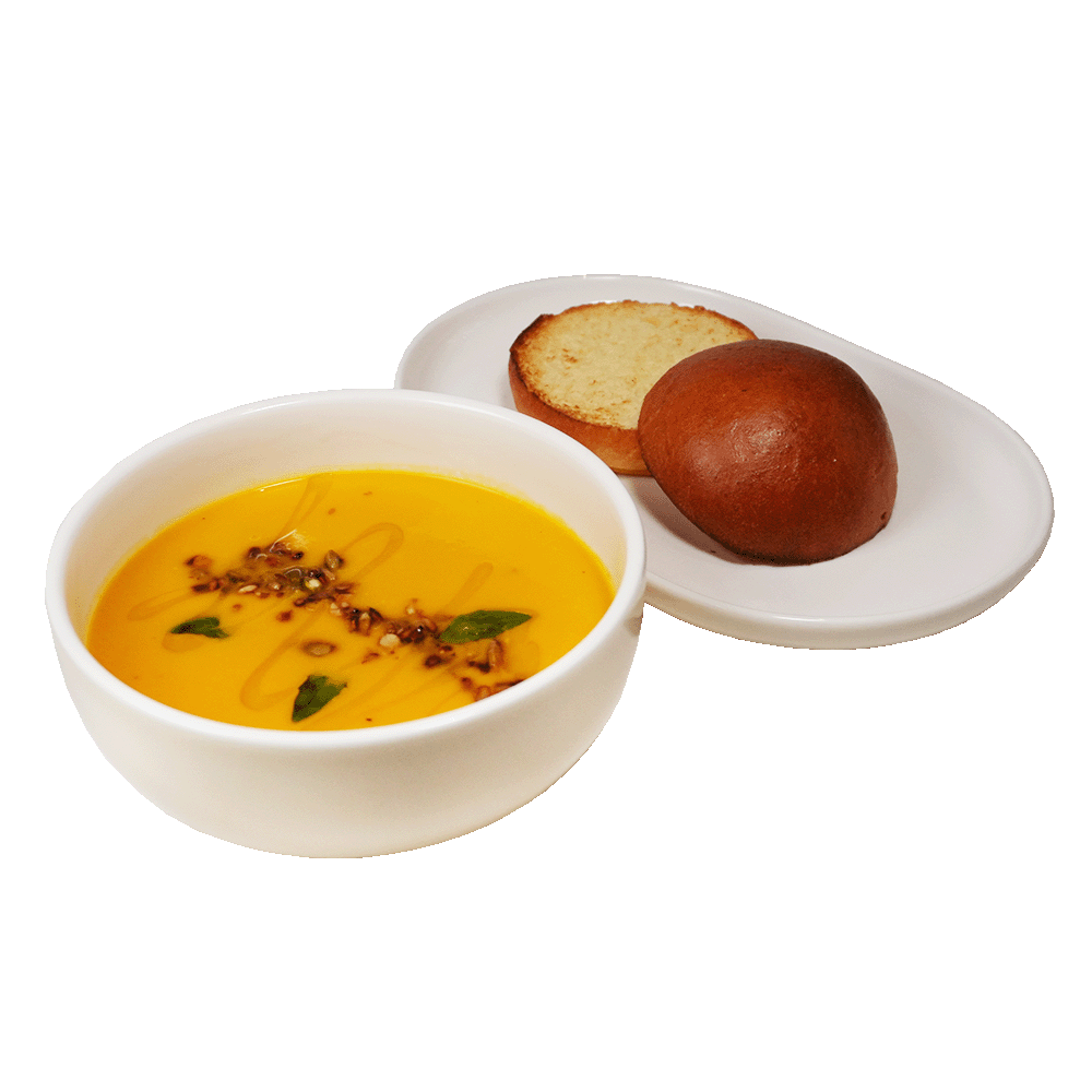 Тыквенный крем-суп с бриошь
