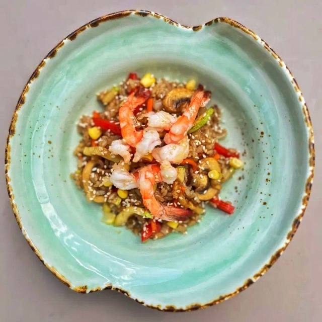 Тяхан с креветкой