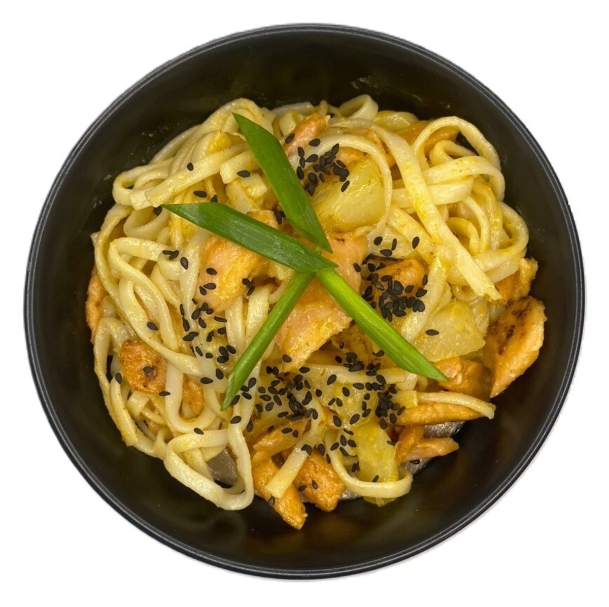 Wok с лососем