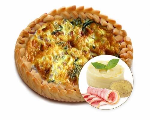 Пирог с картофелем и беконом
