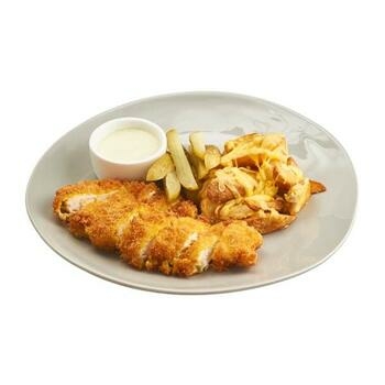 Шницель с картофельными дольками
