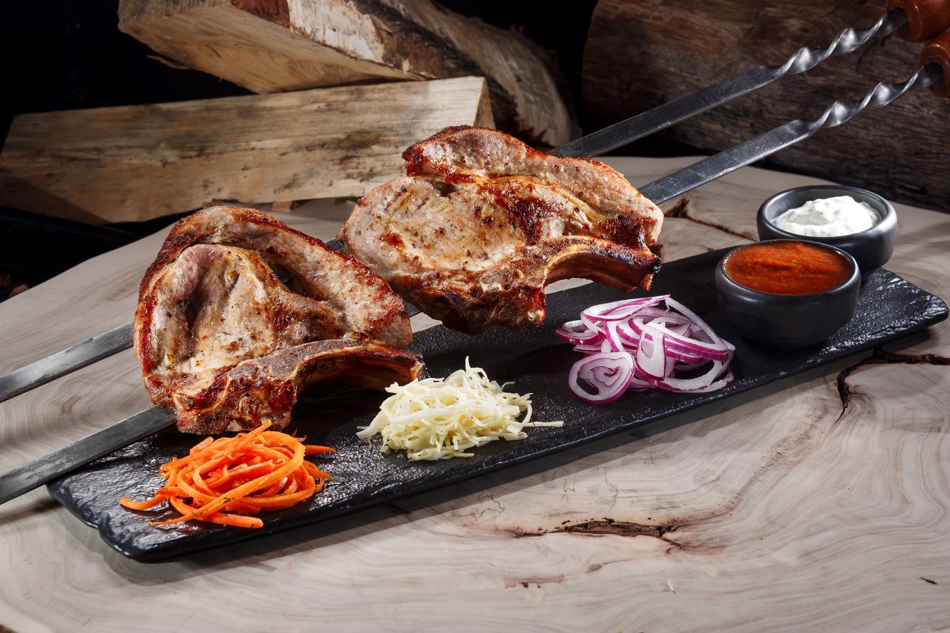 Шашлык из свиной корейки на кости