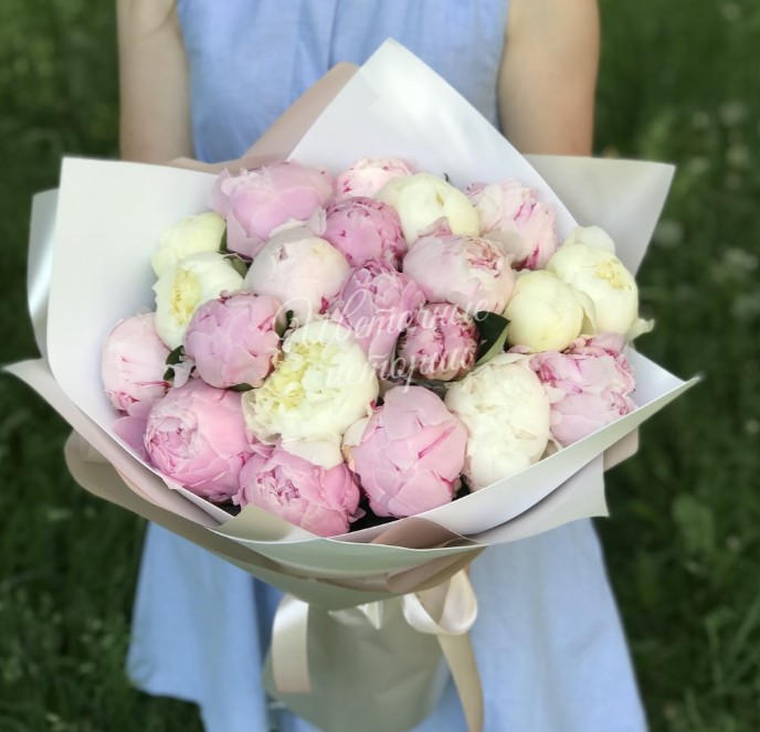 Букет из пионов «Жемчужина красоты»