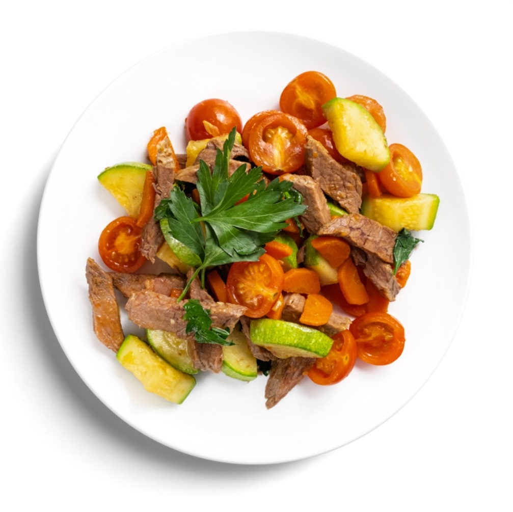 Говядина Black Angus с овощами