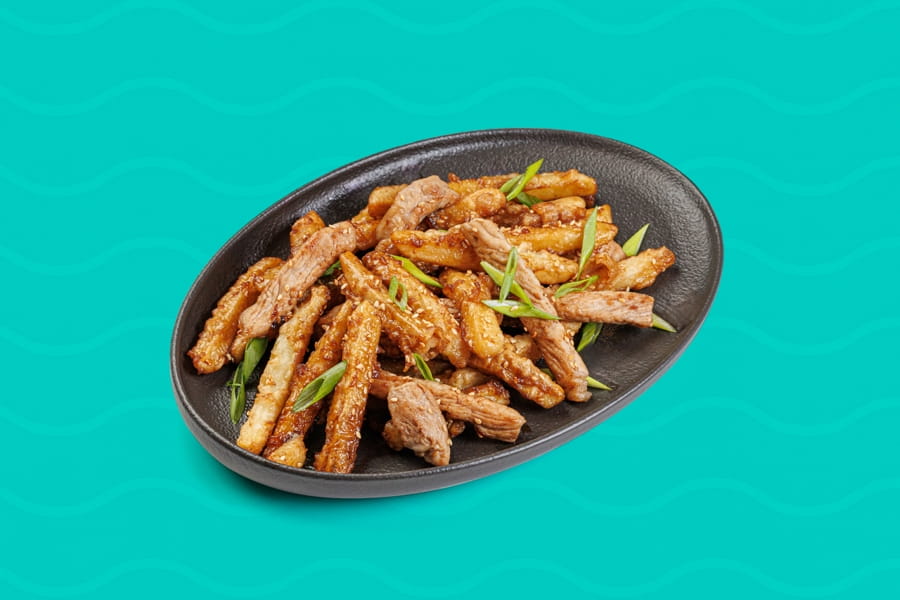 Свинина с картофелем фри