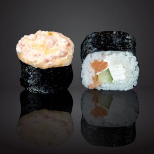 Запеченный с копч.лососем и креветкой