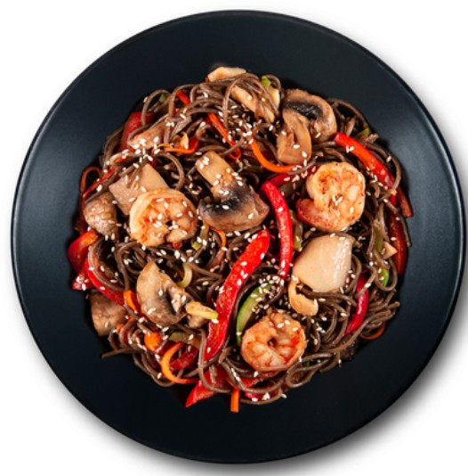 Соба с морепродуктами