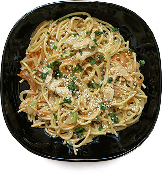 Лапша яичная с курицей в соусе Карри