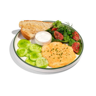 Модный скрэмбл (соус гуакамоле)