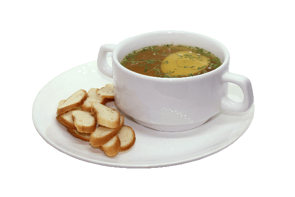 Бульон куриный с яйцом.
