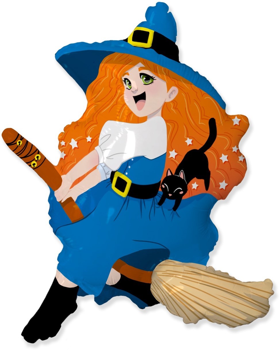 Шар (41''/104 см) Фигура, Ведьмочка на метле