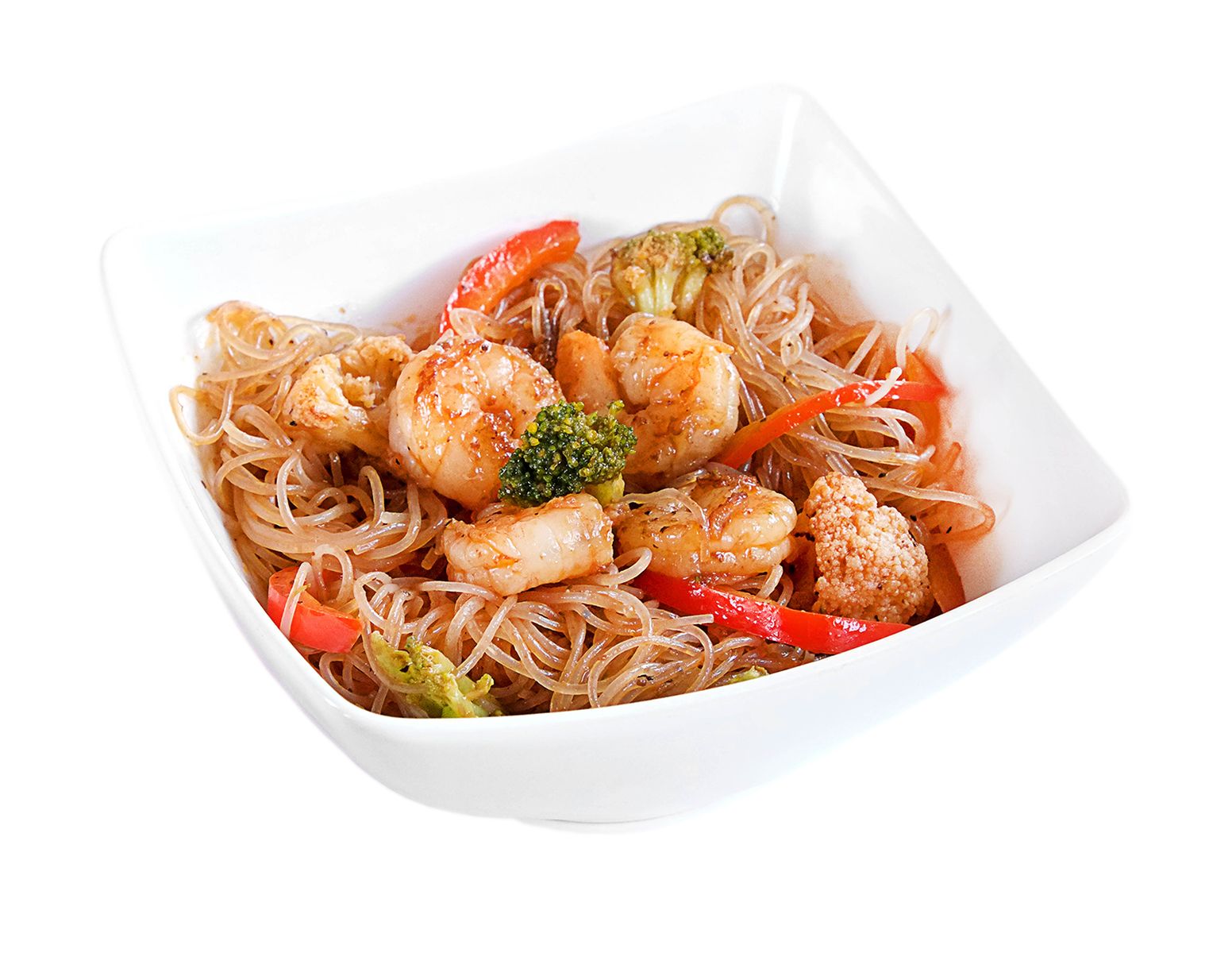 Wok с креветкой в соусе из черного перца