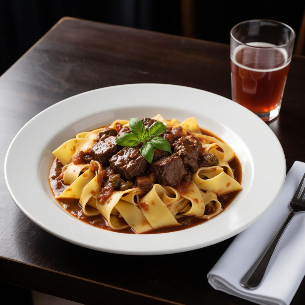 Паппарделле с томленой говядиной