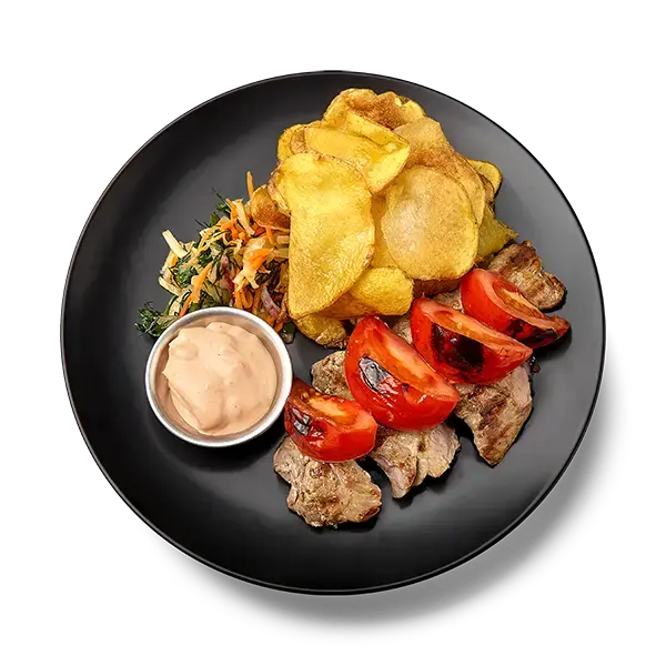 Шашлык из свиной вырезки с томатами (без гарнира)