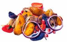 Жареный картофель с мясом и овощами