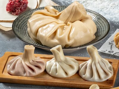 Хинкали с говядиной и бараниной