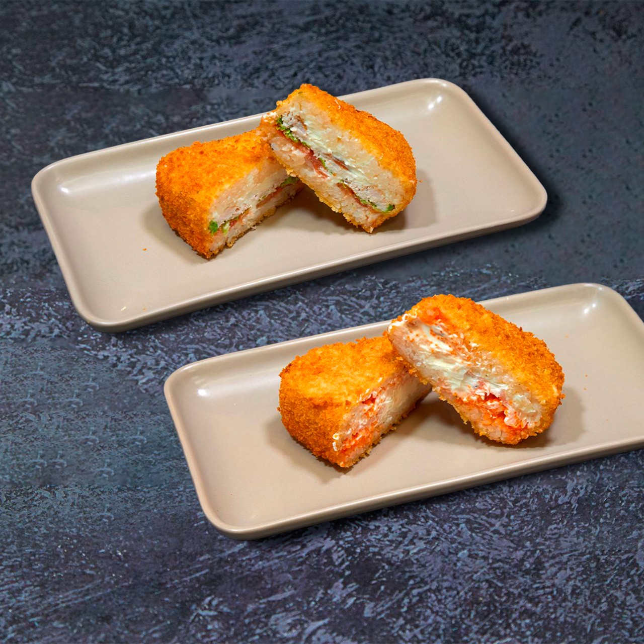 Онигири темпура с курицей и онигири темпура с крабом